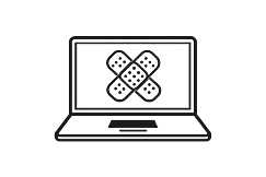 small bandage on a computer icon
